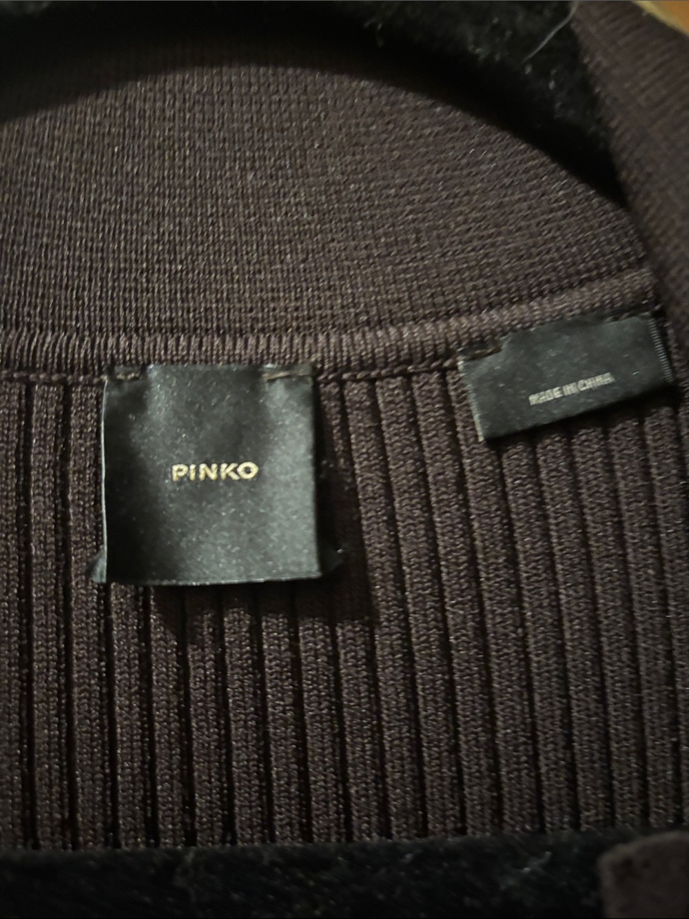 Pinko Brown Ribbed Midi Dress with Side Buttons - Picture 10 of 16